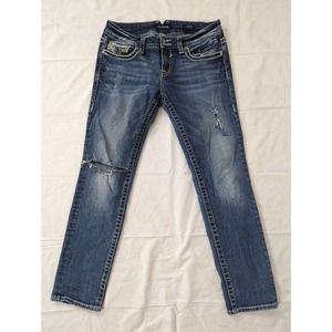 Vigoss Jeans Womens 30x27 Skinny Distress Dark Wash